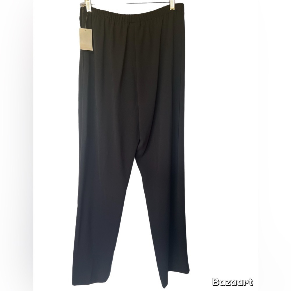 Danny & Nicole Size 10 Pants Black Elastic Waist In Black  Side Zip Button - Picture 2 of 4